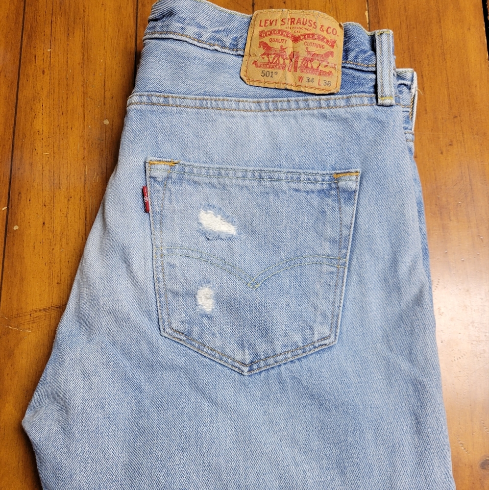 Men's 501 Levi's Original Fit Jean, David Color, distressed, 34x36